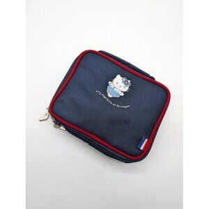 Vintage Hello Kitty Sanrio Smile Blue Angel France Pencil Case Organizer Make Up